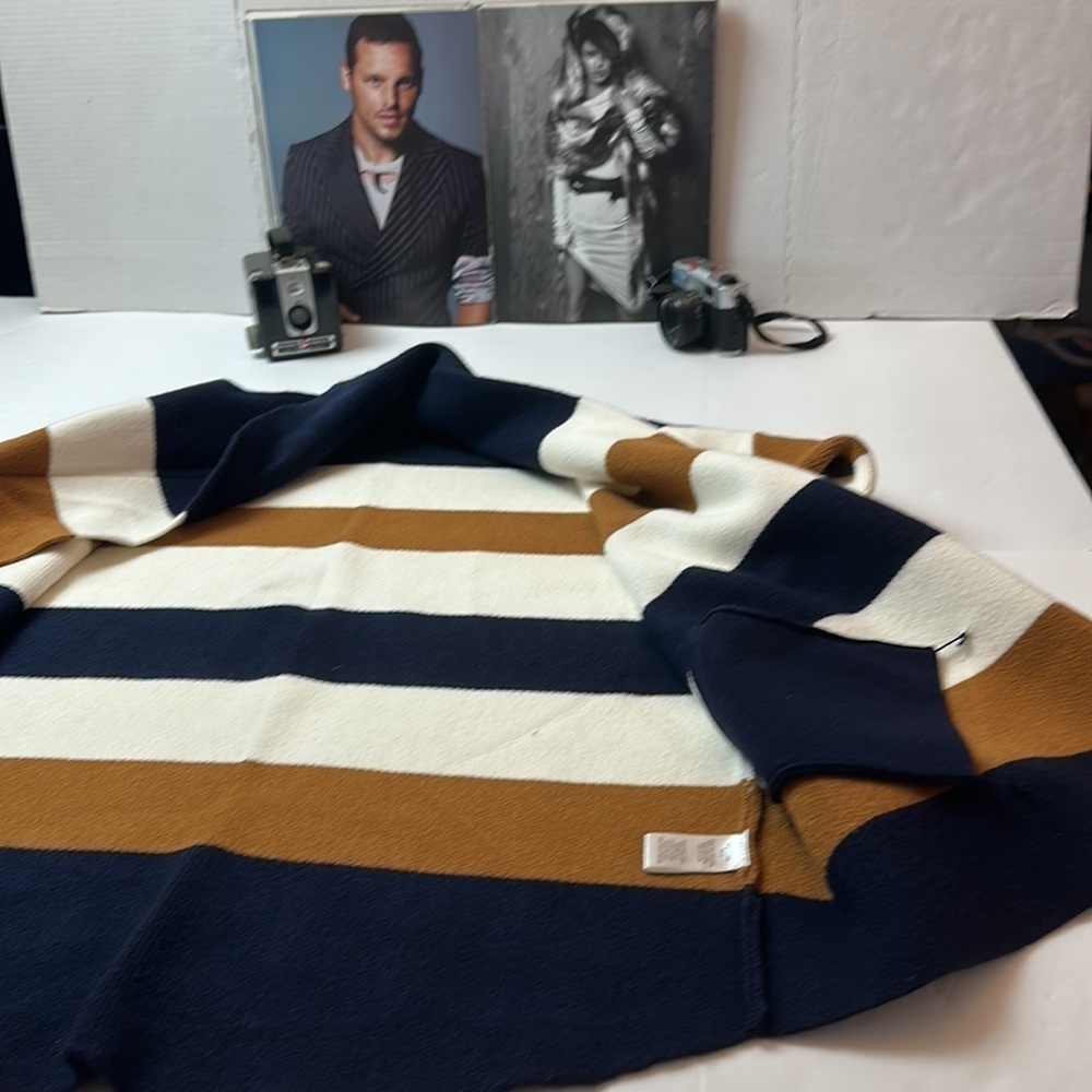 Fate cozy Shaw collar striped cardigan with pockets - Picture 6 of 10